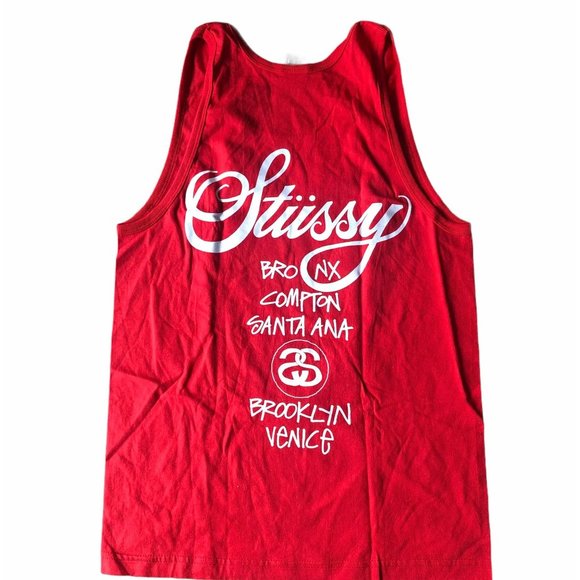 Stussy Mens red tank NWOT Small - Picture 2 of 5